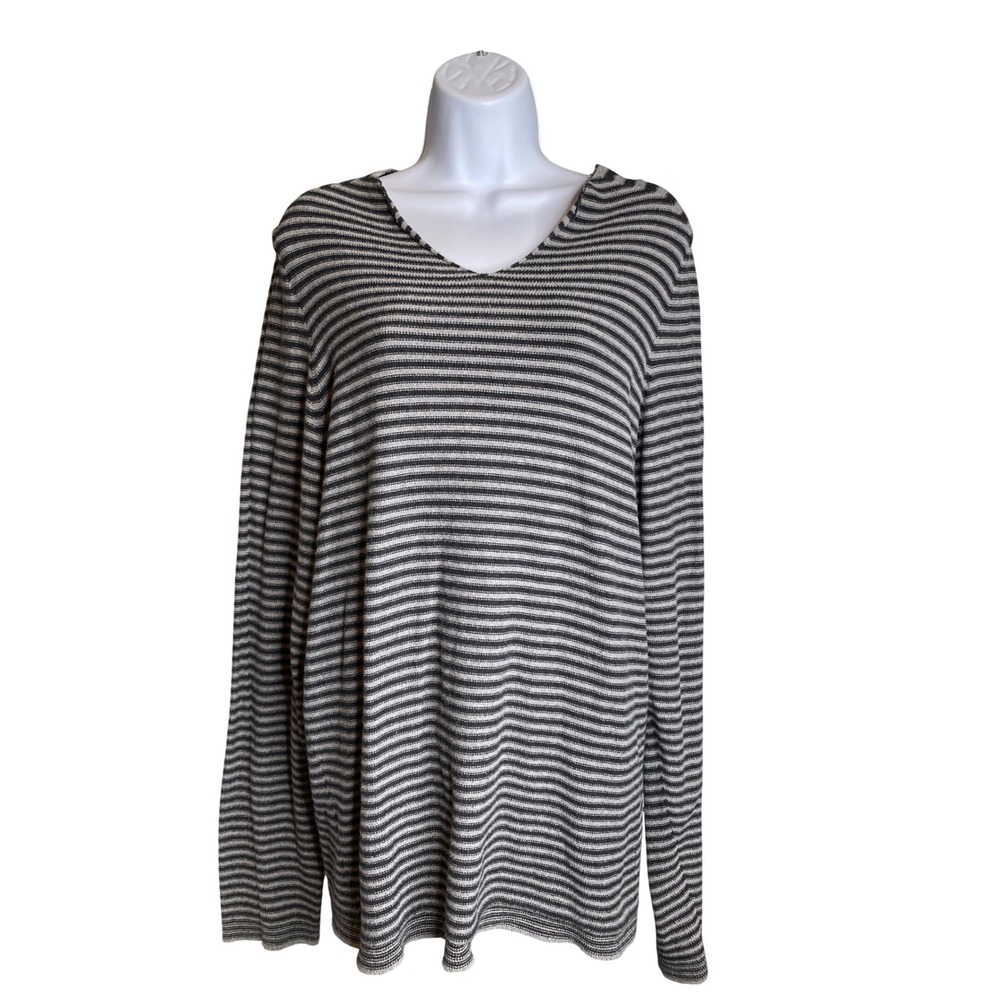 Hannes Roether‎ Womens Long Sleeve Knit Sweater Sz XL Euro Preppy Coastal Cotton